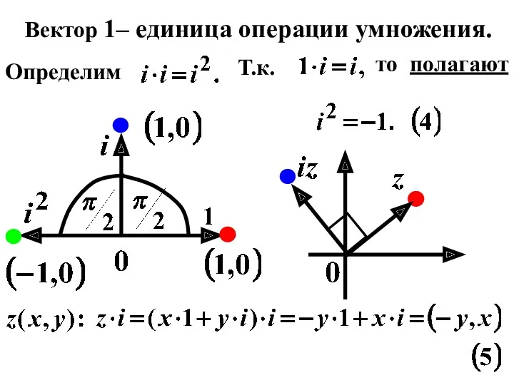 Вектор 1– единица операции умножения. Определим Т.к. то полагают