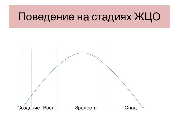 Поведение на стадиях ЖЦО Создание Рост Зрелость Спад