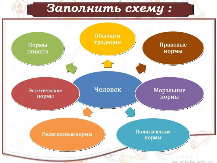 Заполнить схему :