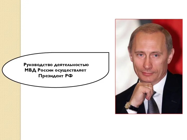 Руководство деятельностью МВД России осуществляет Президент РФ