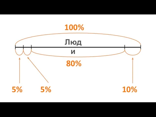 100% Люди 5% 5% 10% 80%