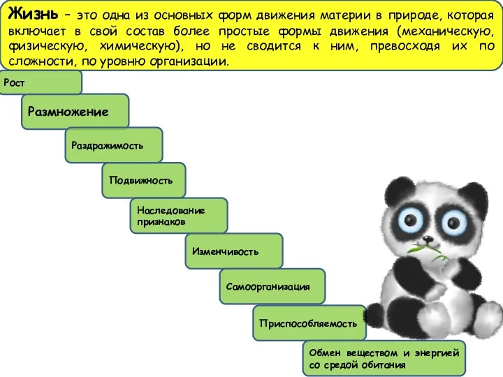 Жизнь – это одна из основных форм движения материи в природе, которая включает