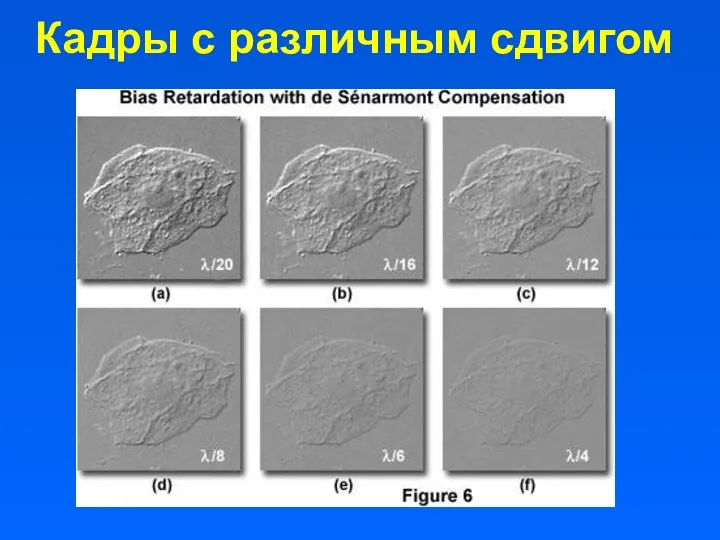 Кадры с различным сдвигом