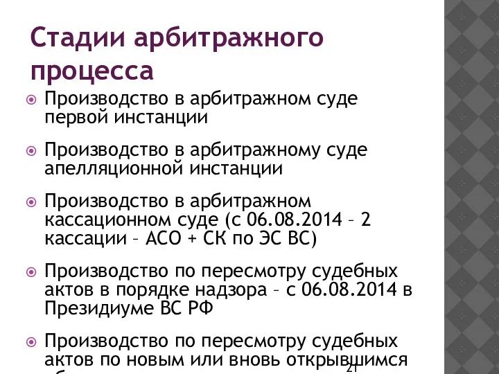 Стадии арбитражного процесса Производство в арбитражном суде первой инстанции Производство