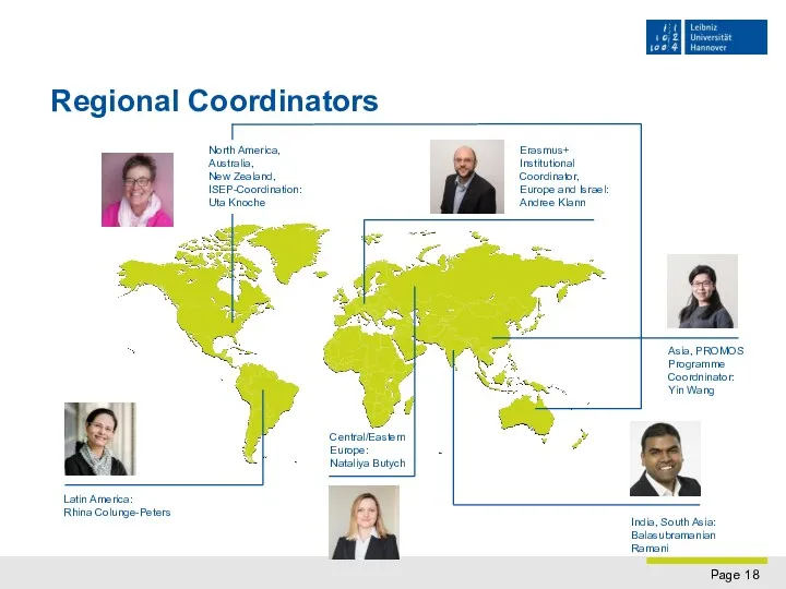 Regional Coordinators North America, Australia, New Zealand, ISEP-Coordination: Uta Knoche Erasmus+ Institutional Coordinator,