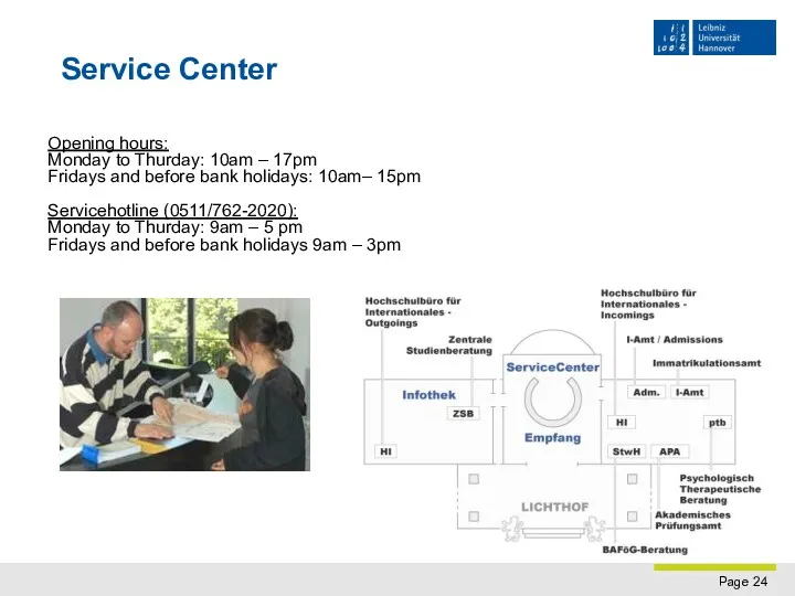 Service Center Opening hours: Monday to Thurday: 10am – 17pm