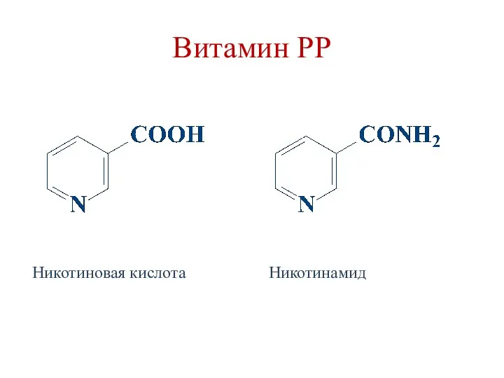 Витамин РР Никотиновая кислота Никотинамид