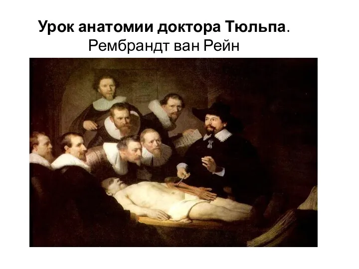 Урок анатомии доктора Тюльпа. Рембрандт ван Рейн