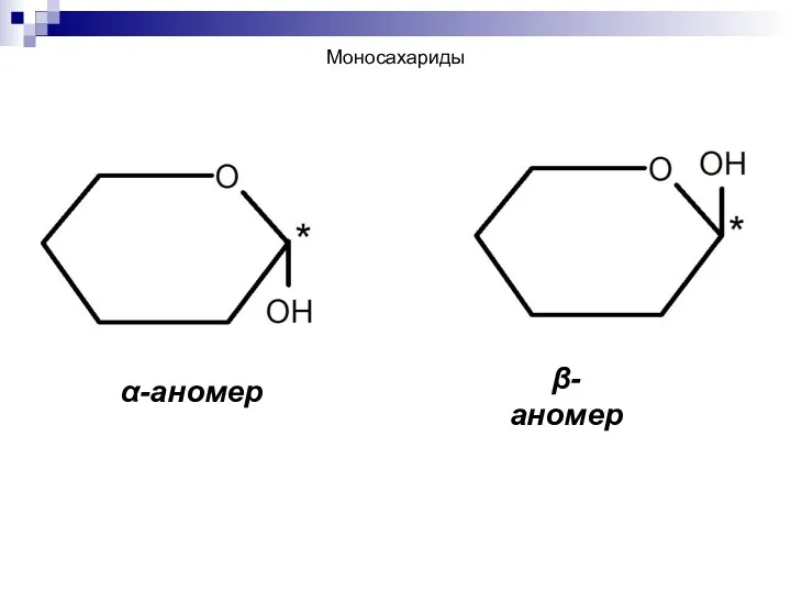 α-аномер β-аномер Моносахариды