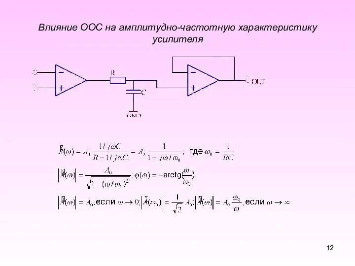 Влияние ООС на амплитудно-частотную характеристику усилителя