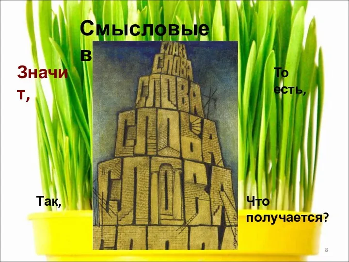 Смысловые вешки Значит, Так, То есть, Что получается?