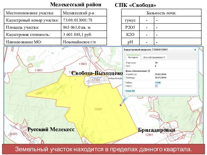 СПК «Свобода» Мелекесский район Бригадировка Русский Мелекесс Димитровград (дачный) Свобода-Выходцево