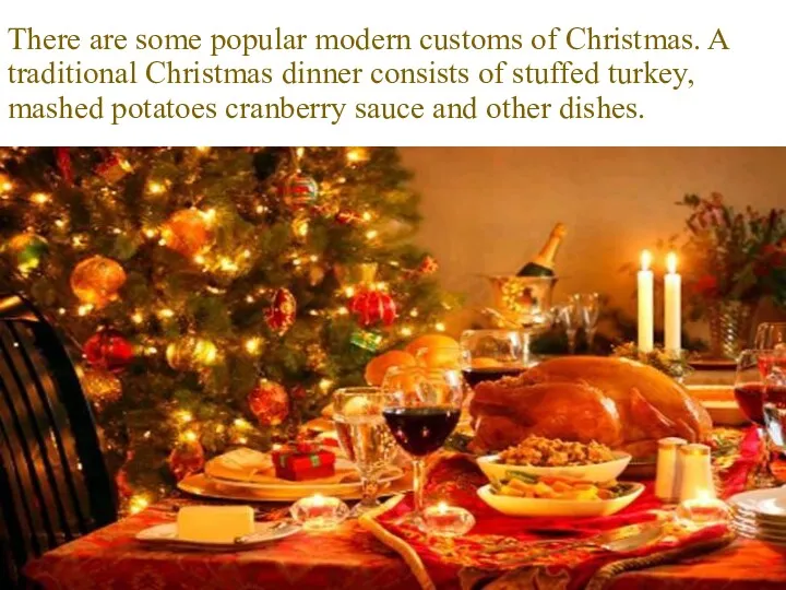 There are some popular modern customs of Christmas. A traditional