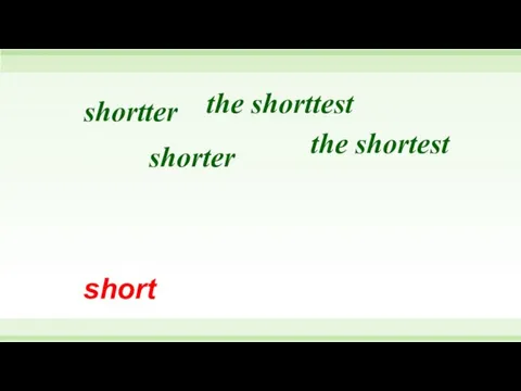 short the shortest the shorttest shorter shortter