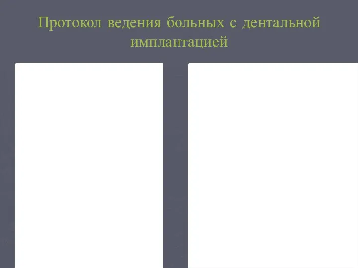 Протокол ведения больных с дентальной имплантацией