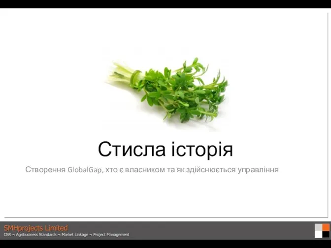 Стисла історія Створення GlobalGap, хто є власником та як здійснюється управління