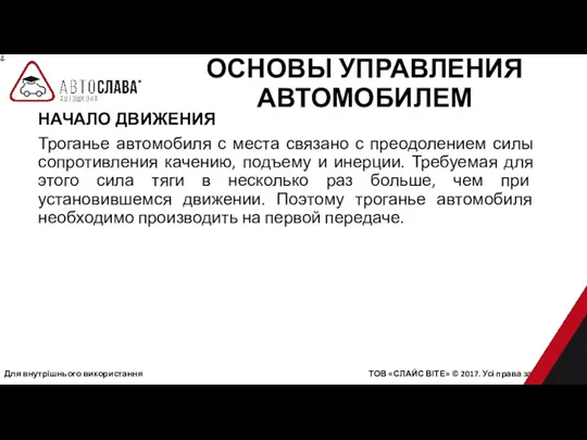 Для внутрішнього використання ТОВ «СЛАЙС ВІТЕ» © 2017. Усі права