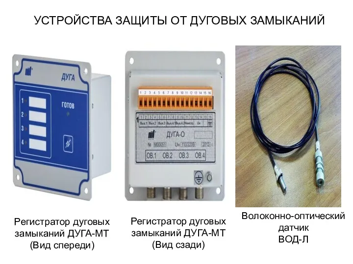 УСТРОЙСТВА ЗАЩИТЫ ОТ ДУГОВЫХ ЗАМЫКАНИЙ Регистратор дуговых замыканий ДУГА-МТ (Вид