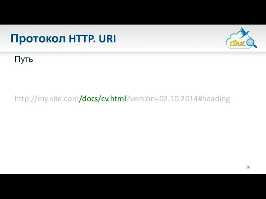 Протокол HTTP. URI Путь http://my.site.com/docs/cv.html?version=02.10.2014#heading