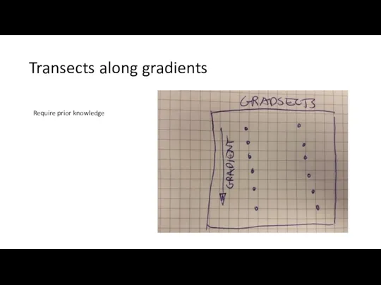 Transects along gradients Require prior knowledge