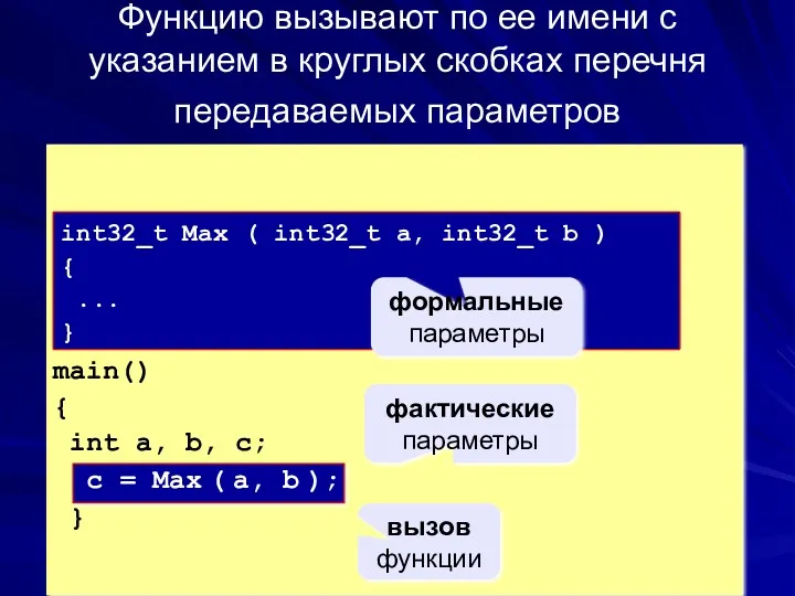 main() { int a, b, с; c = Max (