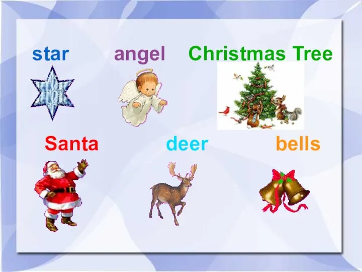 star angel Christmas Tree Santa deer bells
