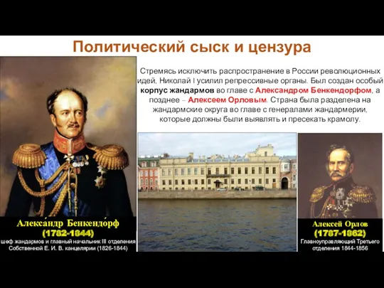 Стремясь исключить распространение в России революционных идей, Николай I усилил