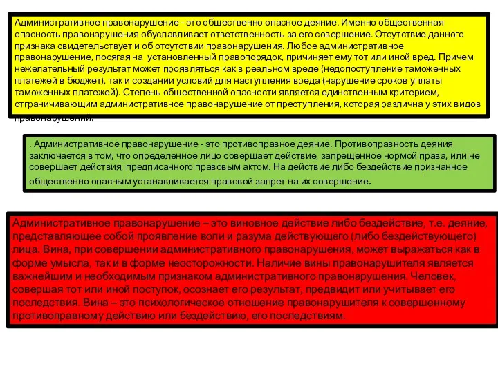 Административное правонарушение - это общественно опасное деяние. Именно общественная опасность