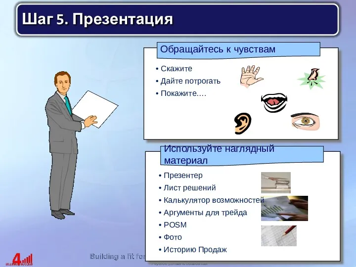 Обращайтесь к чувствам Используйте наглядный материал Презентер Лист решений Калькулятор