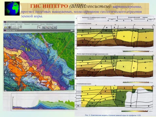 ГИС ИНТЕГРО (ВНИИгеосистем): картопостроение, прогноз полезных ископаемых, моделирование геологического строения земной коры.