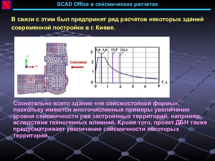 SCAD Office в сейсмических расчетах В связи с этим был предпринят ряд расчетов