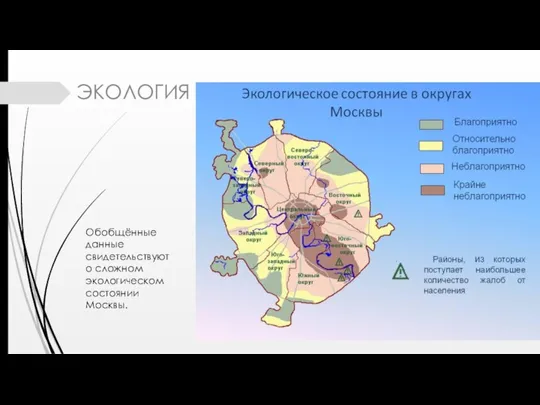 ЭКОЛОГИЯ Обобщённые данные свидетельствуют о сложном экологическом состоянии Москвы.