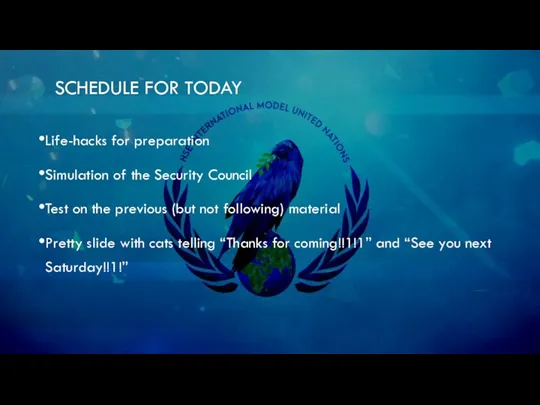 SCHEDULE FOR TODAY Life-hacks for preparation Simulation of the Security