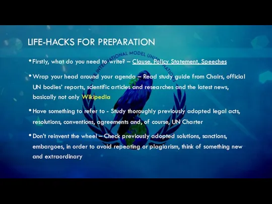 LIFE-HACKS FOR PREPARATION Firstly, what do you need to write?