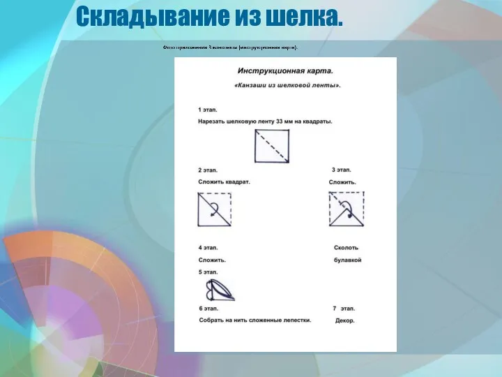 Складывание из шелка.