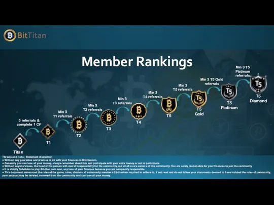 Member Rankings Threats and risks - Statement disclaimer. ● Without