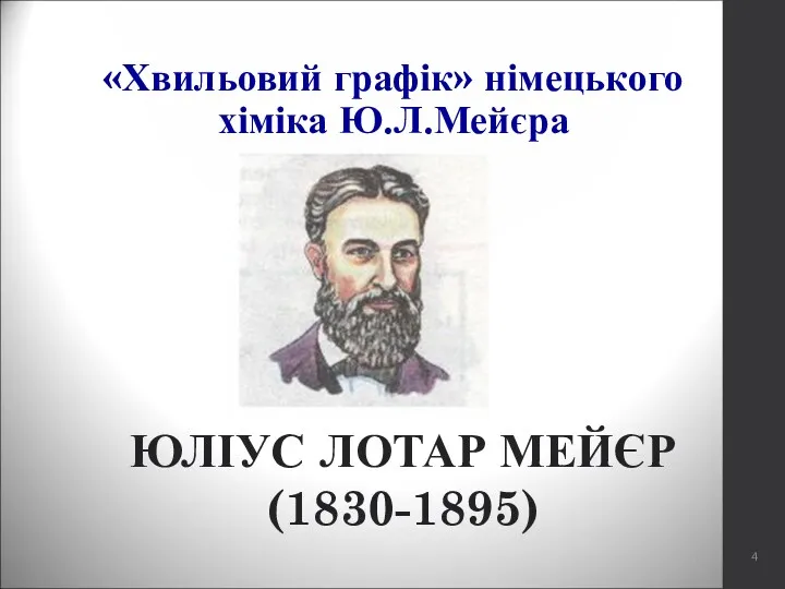 «Хвильовий графік» німецького хіміка Ю.Л.Мейєра ЮЛІУС ЛОТАР МЕЙЄР (1830-1895)