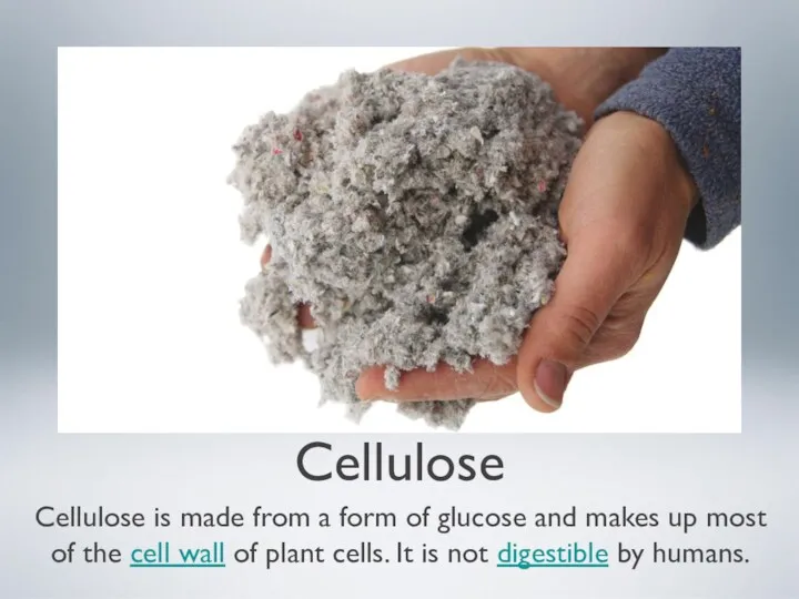 Cellulose Cellulose is made from a form of glucose and