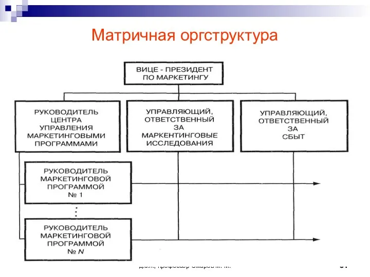 д.э.н., профессор Омаров М. М. Матричная оргструктура