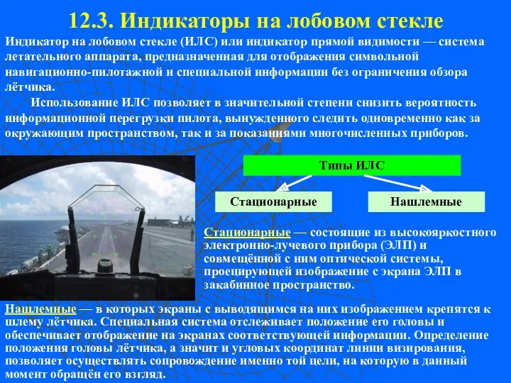 12.3. Индикаторы на лобовом стекле Индикатор на лобовом стекле (ИЛС)