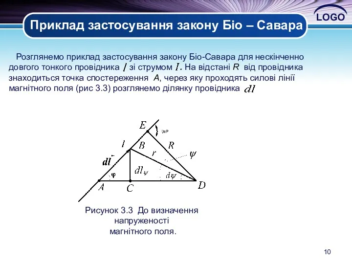 . . Приклад застосування закону Біо – Савара Розглянемо приклад