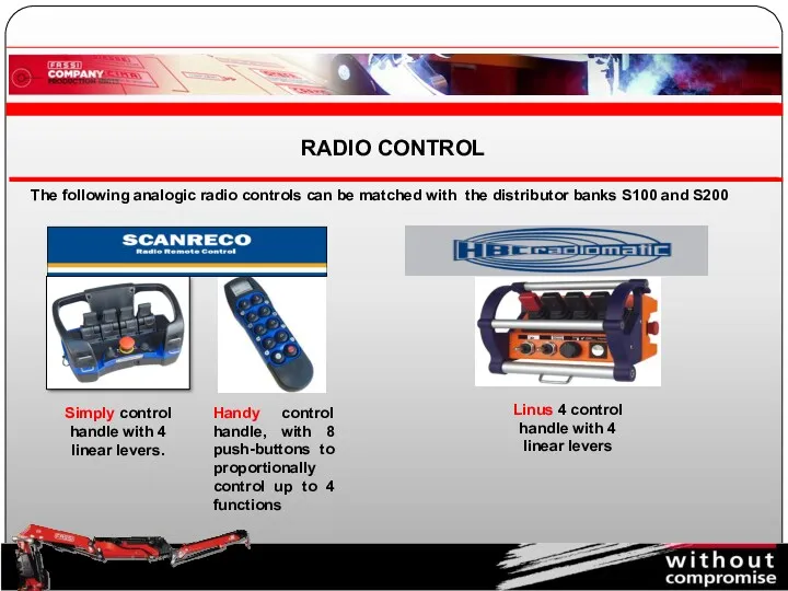 The following analogic radio controls can be matched with the