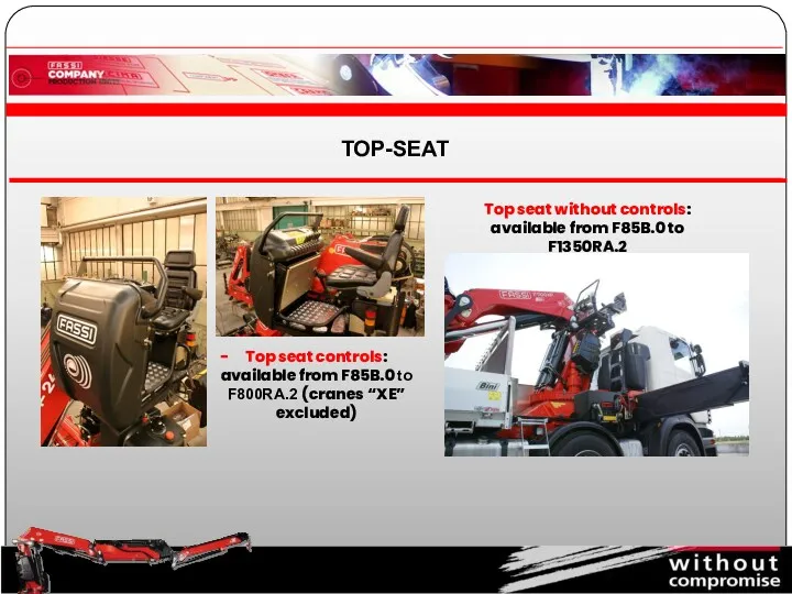 TOP-SEAT Top seat controls: available from F85B.0 to F800RA.2 (cranes