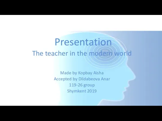 The teacher in the modern world