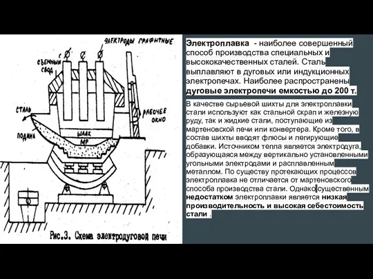 Электроплавка - наиболее совершенный способ производства специальных и высококачественных сталей.