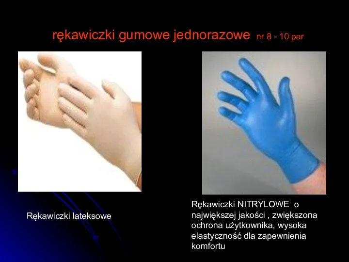 rękawiczki gumowe jednorazowe nr 8 - 10 par Rękawiczki NITRYLOWE o największej jakości
