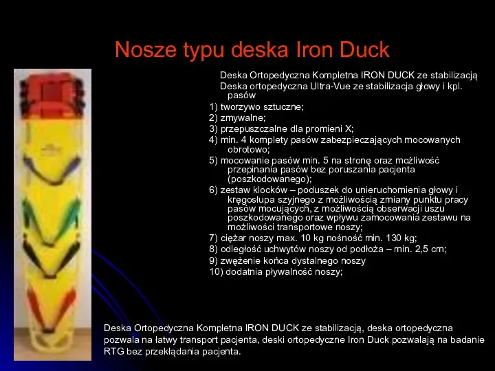 Nosze typu deska Iron Duck Deska Ortopedyczna Kompletna IRON DUCK ze stabilizacją Deska