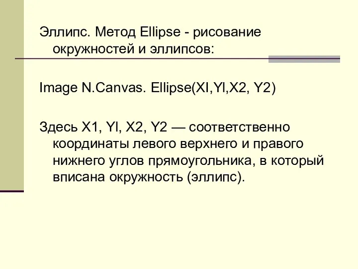 Эллипс. Метод Ellipse - рисование окружностей и эллипсов: Image N.Canvas.