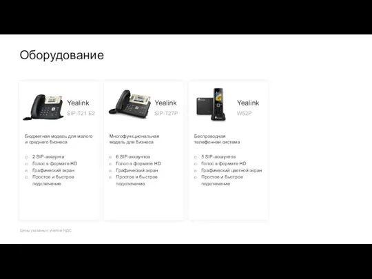 Оборудование Цены указаны с учетом НДС