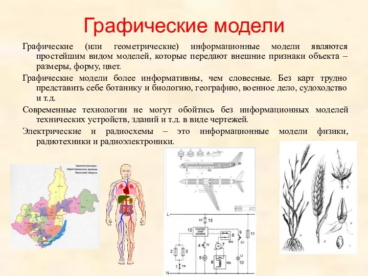 Графические модели Графические (или геометрические) информационные модели являются простейшим видом